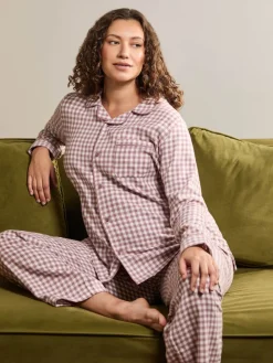 Jojo Maman Bébé Berry Maternity Gingham Pyjama Set Hot