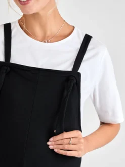 Jojo Maman Bébé Jersey Maternity Dungarees Black New