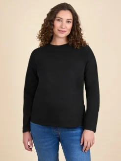 Jojo Maman Bébé Long Sleeve Boyfriend Maternity T-Shirt Black Hot