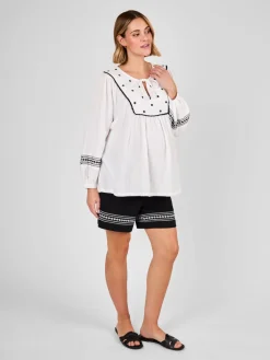 Jojo Maman Bébé Black Maternity Embroidered Shorts Outlet