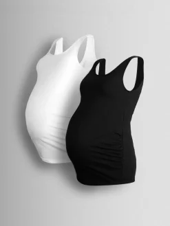 Jojo Maman Bébé Black 2-Pack Maternity Vests Hot