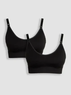 Jojo Maman Bébé Black 2-Pack Seamless Nursing Bras Sale