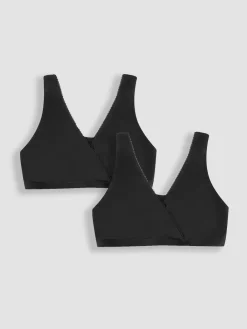 Jojo Maman Bébé 2-Pack Maternity & Nursing Sleep Bras Black Sale