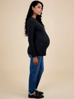 Jojo Maman Bébé Black 2-Pack Ribbed Maternity & Nursing Top Clearance