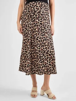 Jojo Maman Bébé Brown Print Maternity Midi Skirt Clearance