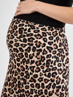 Jojo Maman Bébé Brown Print Maternity Midi Skirt Clearance