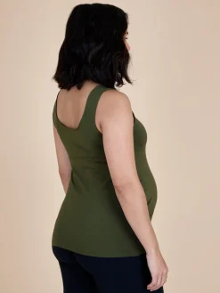Jojo Maman Bébé Khaki Green 2-Pack Maternity Vest Tops Best