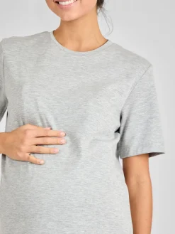 Jojo Maman Bébé Marl Grey Oversized Boyfriend Maternity T-Shirt Best