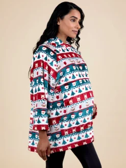 Jojo Maman Bébé Multi Christmas Fair Isle Blanket Hoodie New