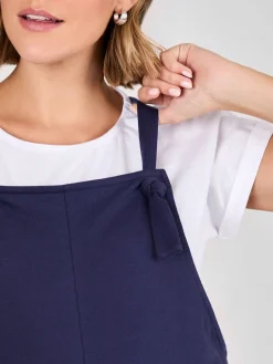 Jojo Maman Bébé Jersey Maternity Dungarees Navy Hot