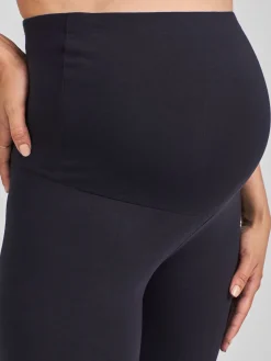 Jojo Maman Bébé 2-Pack Cotton Rich Maternity Leggings Navy New