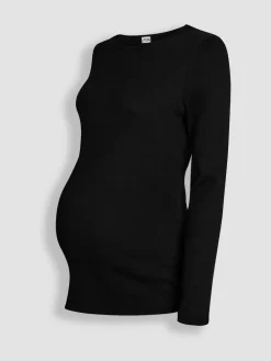 Jojo Maman Bébé Oatmeal Cream & Black 2-Pack Ribbed Maternity & Nursing Top New