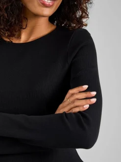 Jojo Maman Bébé Oatmeal Cream & Black 2-Pack Ribbed Maternity & Nursing Top New