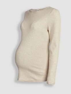 Jojo Maman Bébé Oatmeal Cream & Black 2-Pack Ribbed Maternity & Nursing Top New