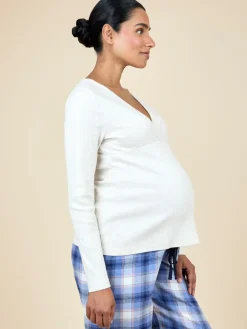 Jojo Maman Bébé Maternity Check Pyjama Set Oatmeal