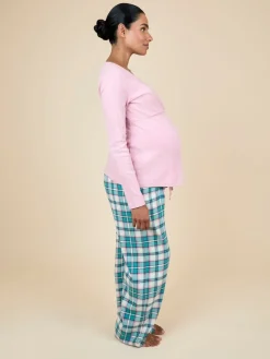 Jojo Maman Bébé Maternity Check Pyjama Set Pink Outlet