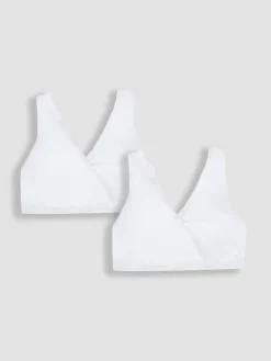 Jojo Maman Bébé 2-Pack Maternity & Nursing Sleep Bras White Discount