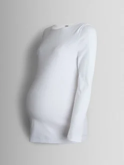 Jojo Maman Bébé White 2-Pack Ribbed Maternity & Nursing Top Hot