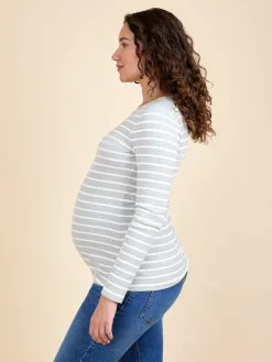 Jojo Maman Bébé White 2-Pack Ribbed Maternity & Nursing Top Hot