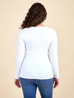 Jojo Maman Bébé White 2-Pack Ribbed Maternity & Nursing Top Hot