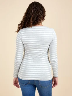 Jojo Maman Bébé White 2-Pack Ribbed Maternity & Nursing Top Hot