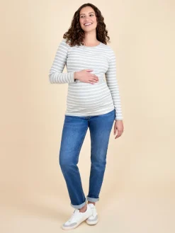 Jojo Maman Bébé White 2-Pack Ribbed Maternity & Nursing Top Hot