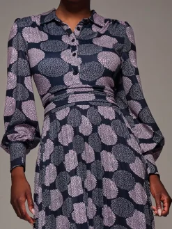 Jolie Moi Long Sleeve Pleated Jersey Maxi Dress Purple Discount