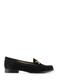 Jones Bootmaker Wide Fit Lex Suede Leather Loafers Black Outlet