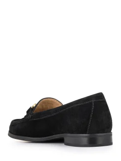 Jones Bootmaker Wide Fit Lex Suede Leather Loafers Black Outlet