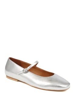 Jones Bootmaker Sonnet Mary Janes Leather Shoes Silver New