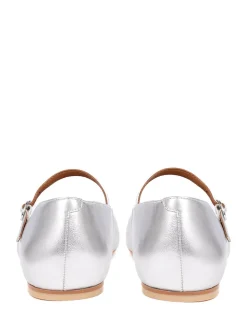 Jones Bootmaker Sonnet Mary Janes Leather Shoes Silver New