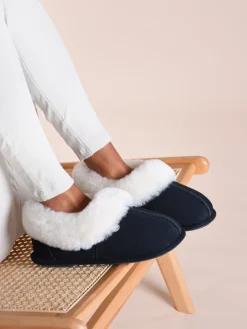 Just Sheepskin Ladies Classic Sheepskin Slipper Blue Outlet