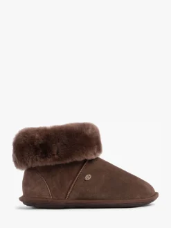 Just Sheepskin Ladies Albery Sheepskin Slipper Brown Hot