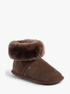 Just Sheepskin Ladies Albery Sheepskin Slipper Brown Hot
