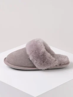 Just Sheepskin Ladies Duchess Sheepskin Slipper Light Grey New