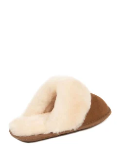 Just Sheepskin Ladies Duchess Sheepskin Slipper Brown Best
