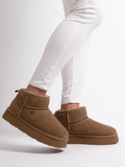 Just Sheepskin Ladies Lottie Sheepskin Mini Boots Brown Sale