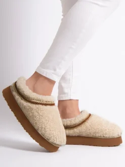 Just Sheepskin Ladies Miley Platform Mule Winter Slippers New