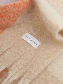 Katie Loxton Oversized Checked Tassel Scarf Purple Discount