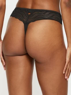 KBX High Waist Lola Lace Brazilian Knickers Black Hot