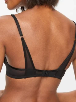 KBX Non Pad Balcony Zadie Mesh Crop Bralette Black