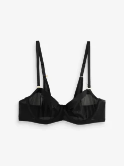 KBX Non Pad Balcony Zadie Mesh Crop Bralette Black