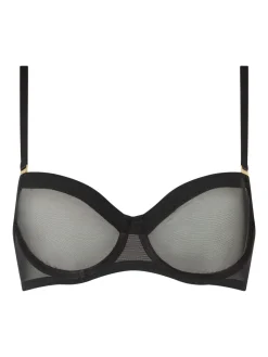 KBX Non Pad Balcony Zadie Mesh Crop Bralette Black
