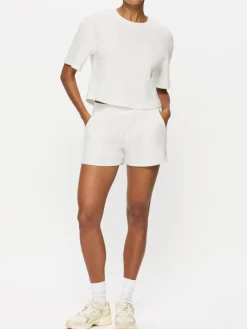 KBX Marl Naomi Waffle Top and Shorts Set Cream Hot