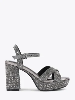 KG Kurt Geiger Fleur Platform Sandals Grey Outlet