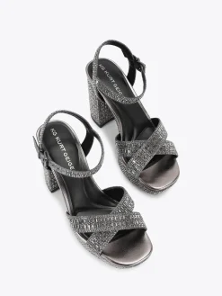 KG Kurt Geiger Fleur Platform Sandals Grey Outlet