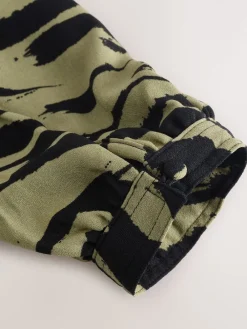 Next Khaki Green Animal Print Long Sleeve V-Neck Blouse Clearance