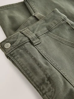 Next Ankle Straight Leg Carpenter Jeans Khaki Green Sale