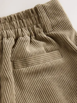 Next Cord Wide Leg Trousers Khaki Green Online