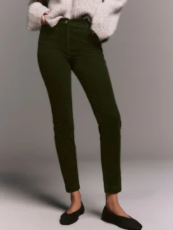 Next Corduroy Skinny Trousers Khaki Green Outlet